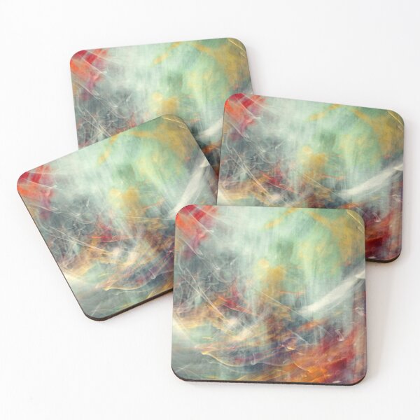 Item preview, Abstract Painting – Red, Gold & Teal Flowing Color Art  designed and sold by BuckaBaby.