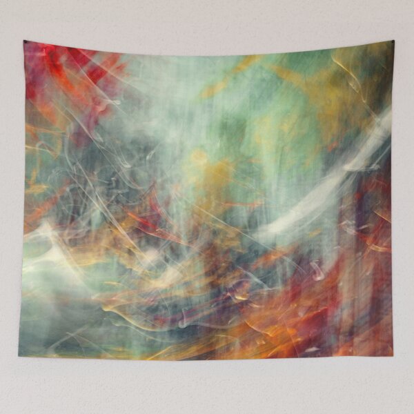 Item preview, Abstract Painting – Red, Gold & Teal Flowing Color Art  designed and sold by BuckaBaby.