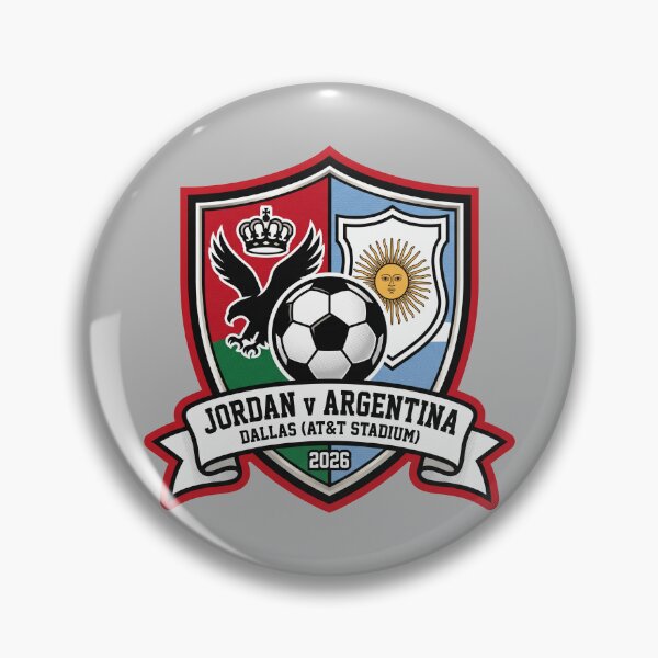 Item preview, Jordan Versus Argentina Dallas 2026 Soccer Crest Emblem designed and sold by Pride Emblem Prints.