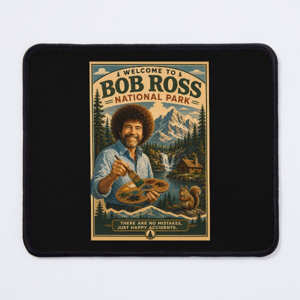 Item preview, Welcome to Bob Ross National Park – Happy Little Trees Vintage Poster designed and sold by karamram.