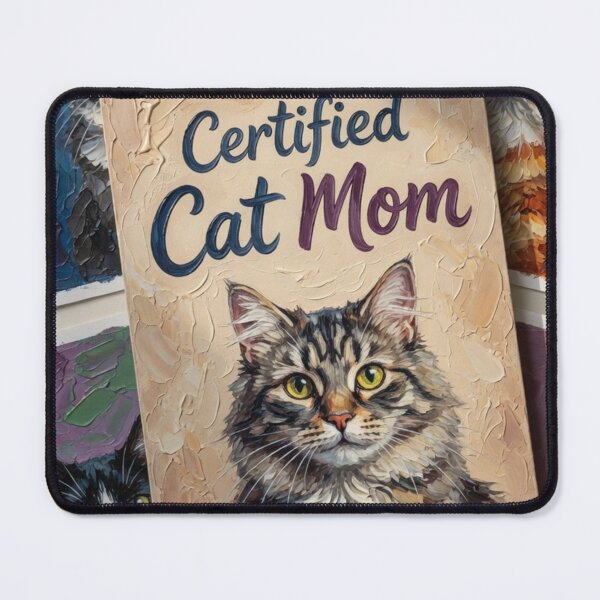 Item preview, Certified Cat Mom Oil Painting Collage designed and sold by Pioneer Spirit Market.