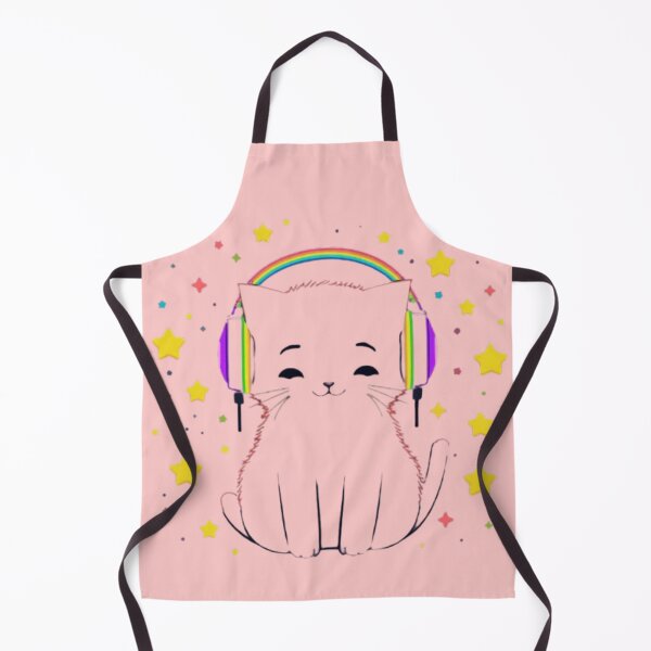 Item preview, Cute Rainbow Gamer Cat with RGB Headphones Kawaii Sticker designed and sold by Stylestickers55.