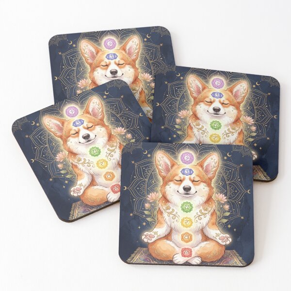 Item preview, Celestial Zen Corgi Wall Art — Mystical Mandala Tapestry Yoga Decor Print designed and sold by FirmHoldStudio.