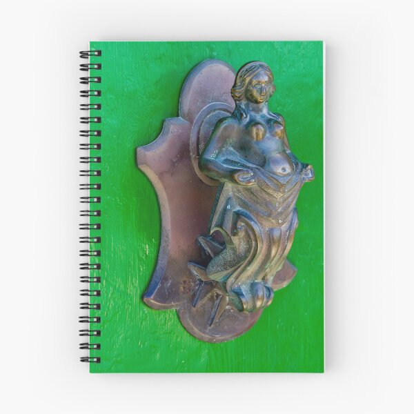 Item preview, Brass Female Door Knocker on Green Door Vintage Ornate Architectural Hardware Detail designed and sold by Nmallia.