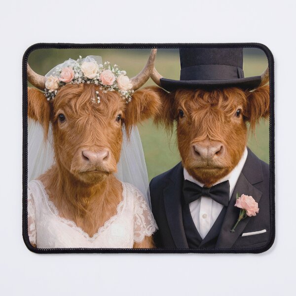 Item preview, Bride and Groom Highland Cows designed and sold by Maria Dryfhout.