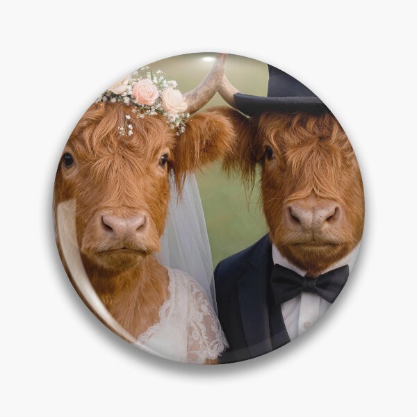 Item preview, Bride and Groom Highland Cows designed and sold by Maria Dryfhout.