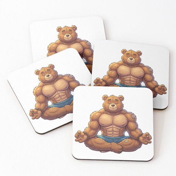 Item preview, Inner Peace and Gains - Muscular Meditating Bear designed and sold by Woof-zil.