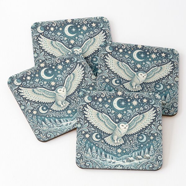 Item preview,  Snowy Owl Beneath Winter Stars designed and sold by ASTRAL ART LAB.