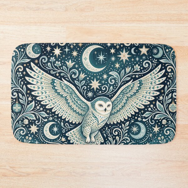 Aperçu de l'œuvre  Snowy Owl Beneath Winter Stars créée et vendue par ASTRAL ART LAB.