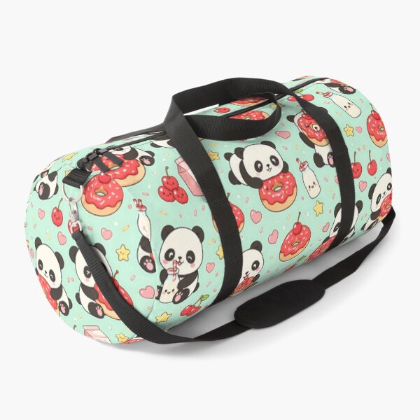 Item preview, Kawaii Panda Cherry Donut Pattern designed and sold by Soft Berry Studio.