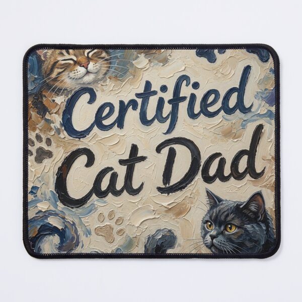 Item preview, Certified Cat Dad Oil Painting Art designed and sold by Pioneer Spirit Market.