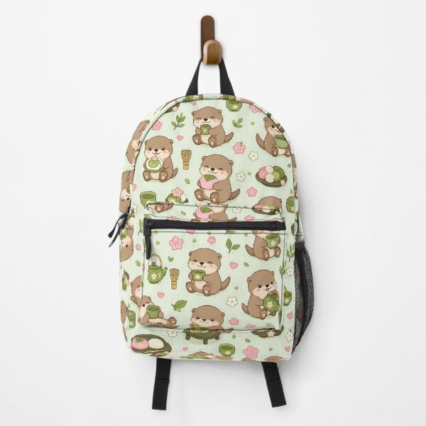 Item preview, Otter Matcha Tea Party Pattern designed and sold by Soft Berry Studio.