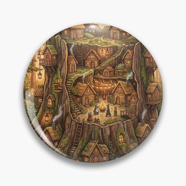 Item preview,  Tiny Village in a Tree Stump designed and sold by ASTRAL ART LAB.