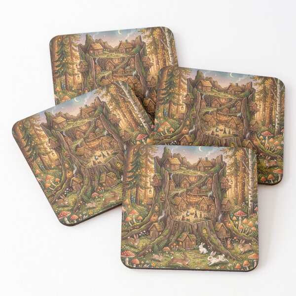 Item preview,  Tiny Village in a Tree Stump designed and sold by ASTRAL ART LAB.
