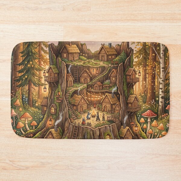 Item preview,  Tiny Village in a Tree Stump designed and sold by ASTRAL ART LAB.