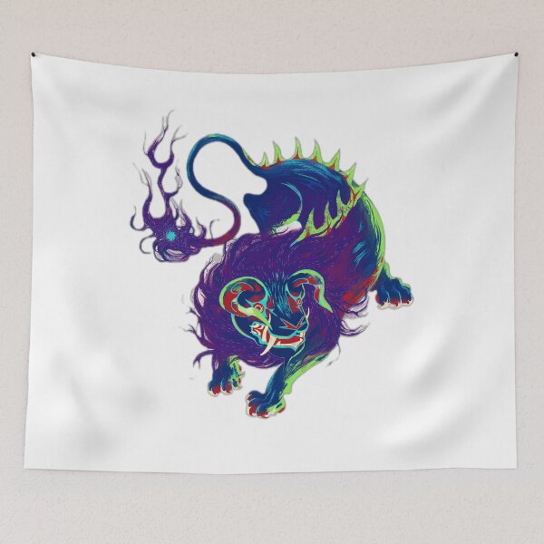 Item preview, Neon Abstract Lion Fantasy Art designed and sold by DailyDoodlesBySumbul.