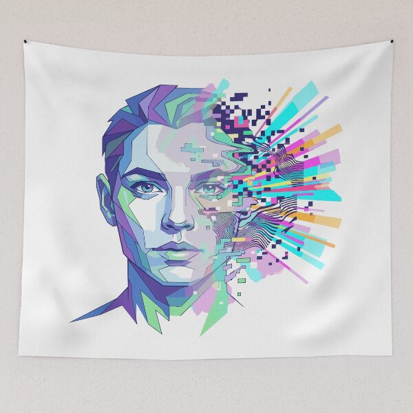 Item preview, GAN Glitch Face | Generative Adversarial Network Art designed and sold by Uglyandcute.
