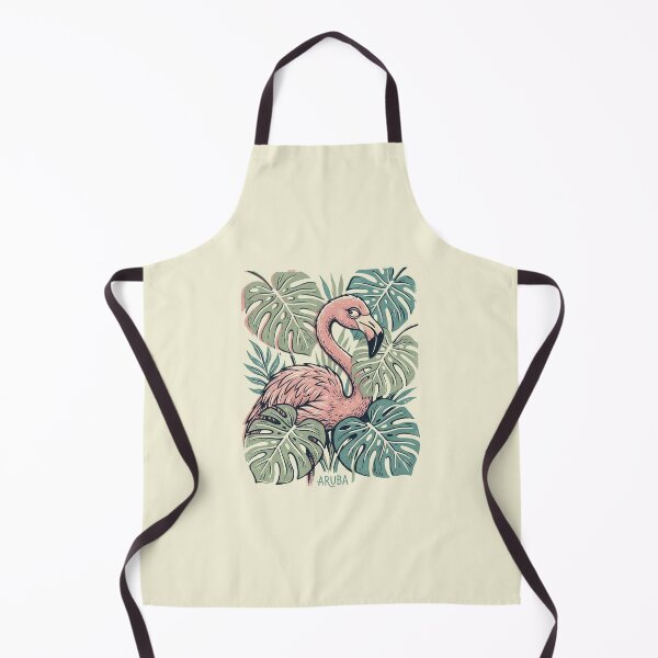 Item preview, Funny Retro Aruba Flamingo Linocut Art designed and sold by DuckOddity.