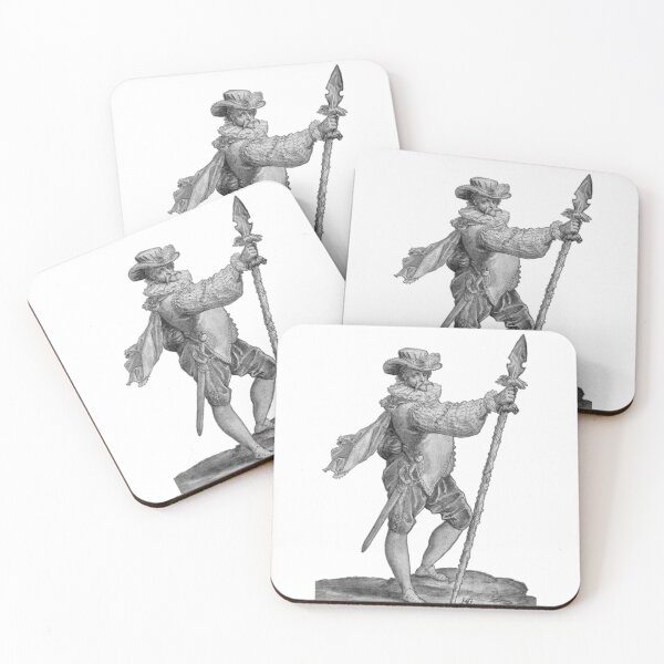 Item preview, Standing Officer Holding a Boar's Spear by Hendrick Goltzius 1586 designed and sold by Hedrin.