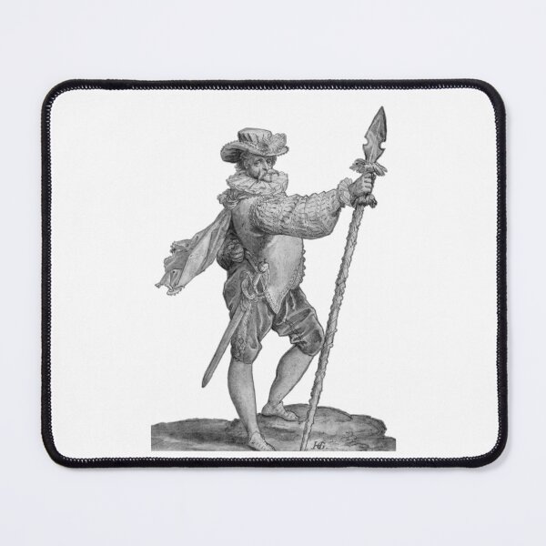 Item preview, Standing Officer Holding a Boar's Spear by Hendrick Goltzius 1586 designed and sold by Hedrin.