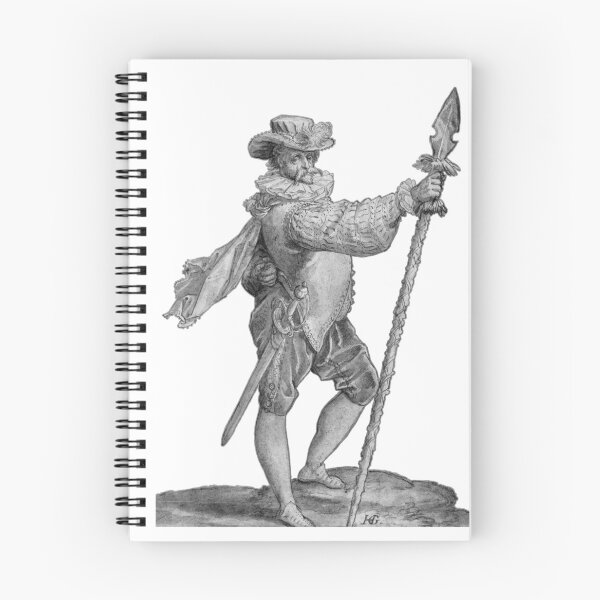 Item preview, Standing Officer Holding a Boar's Spear by Hendrick Goltzius 1586 designed and sold by Hedrin.