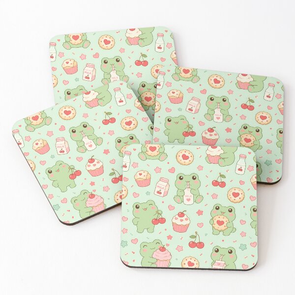 Item preview, Frog Cherry Cookie Pattern designed and sold by Soft Berry Studio.