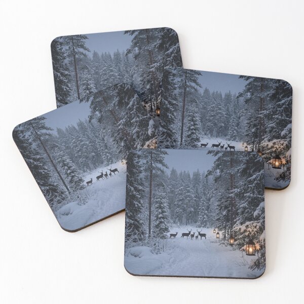 Item preview,  Winter Deer Beneath Lantern Light designed and sold by ASTRAL ART LAB.