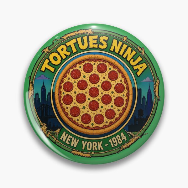 Item preview, Teenage Mutant Ninja Turtles New York 1984 Vintage Pizza Badge designed and sold by killem667.