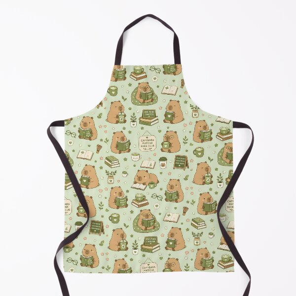 Item preview, Capybara Matcha Book Club Pattern designed and sold by Soft Berry Studio.