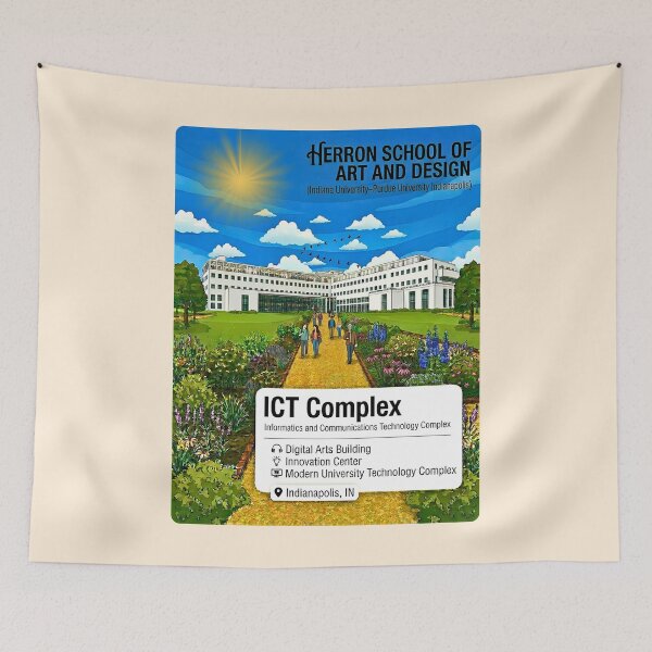 Item preview, Herron School of Art and Design ICT Complex Architecture Illustration designed and sold by EvergreenPark - Tee Studio.
