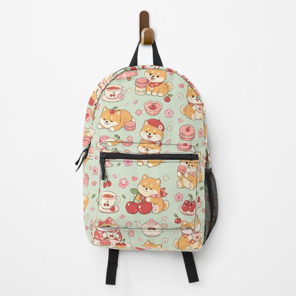 Item preview, Shiba Cherry Tea House Pattern designed and sold by Soft Berry Studio.