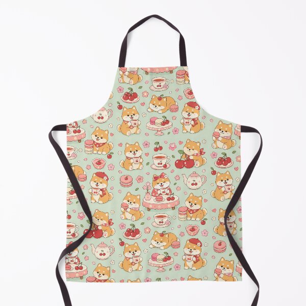 Item preview, Shiba Cherry Tea House Pattern designed and sold by Soft Berry Studio.