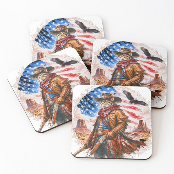 Item preview, Watercolor Cowboy Cat American Frontier Art designed and sold by     NovaCraft.