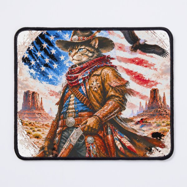 Item preview, Watercolor Cowboy Cat American Frontier Art designed and sold by     NovaCraft.
