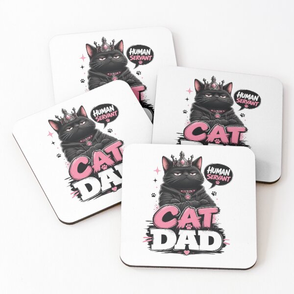 Item preview, Human Servant Black Cat Dad Funny Kawaii T-Shirt Sticker designed and sold by Ashley critters.