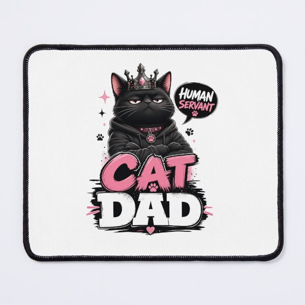 Item preview, Human Servant Black Cat Dad Funny Kawaii T-Shirt Sticker designed and sold by Ashley critters.