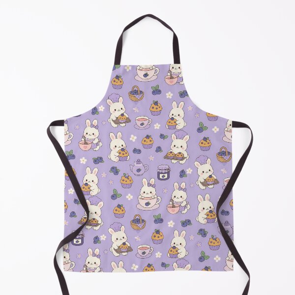 Item preview, Kawaii Bunny Blueberry Tea Pattern designed and sold by Soft Berry Studio.
