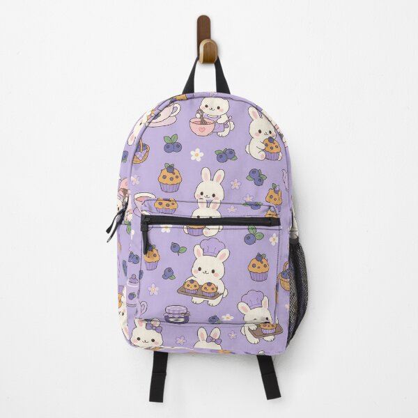Item preview, Kawaii Bunny Blueberry Tea Pattern designed and sold by Soft Berry Studio.