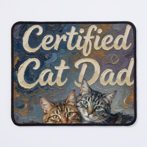 Item preview, Certified Cat Dad Tabby Cats Oil Painting Art designed and sold by Pioneer Spirit Market.