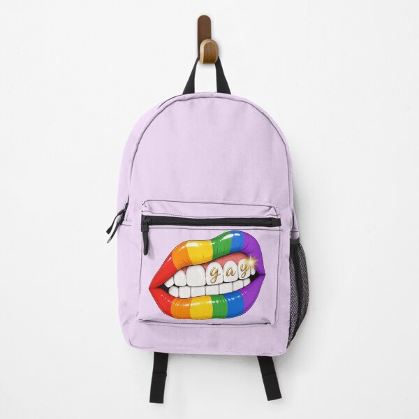 Item preview, Gay Pride Rainbow Lips | Gold Script Teeth | LGBTQ+ Aesthetic Art designed and sold by Ginastle26.