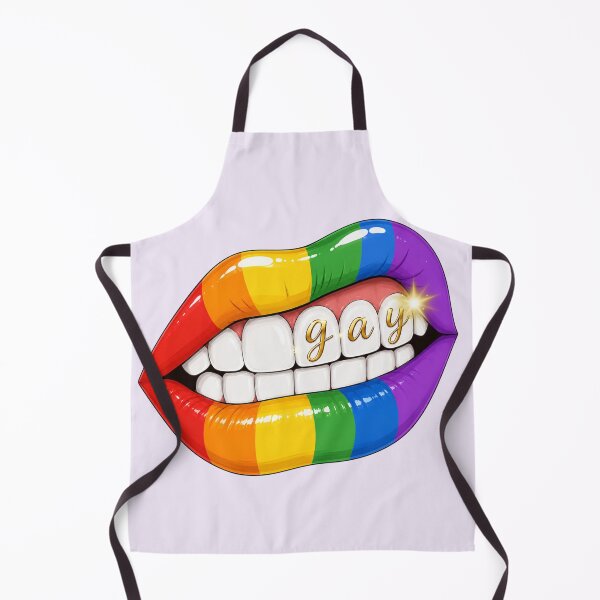 Item preview, Gay Pride Rainbow Lips | Gold Script Teeth | LGBTQ+ Aesthetic Art designed and sold by Ginastle26.