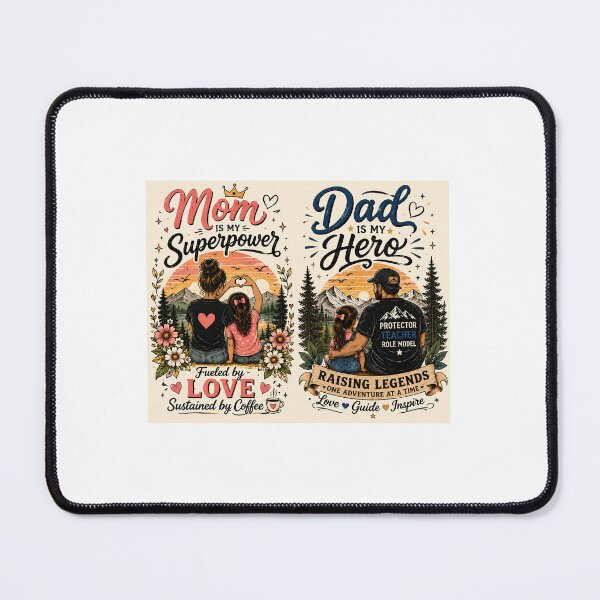 Item preview, Mom Is My Superpower & Dad Is My Hero – Family Love Design designed and sold by FAZ-DESIGNS.