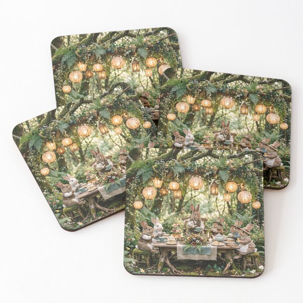 Item preview,  Woodland Rabbit Tea Party designed and sold by ASTRAL ART LAB.