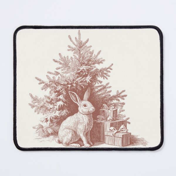 Item preview, Vintage Rabbit Christmas designed and sold by Snug Meadow Prints.