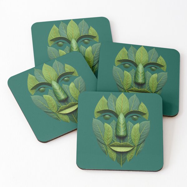 Item preview, Green Leaf Face Art designed and sold by Ambroa Stuff.