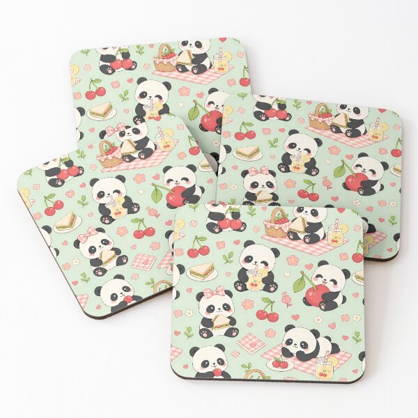 Item preview, Panda Cherry Picnic Pattern designed and sold by Soft Berry Studio.