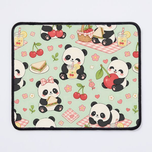 Item preview, Panda Cherry Picnic Pattern designed and sold by Soft Berry Studio.