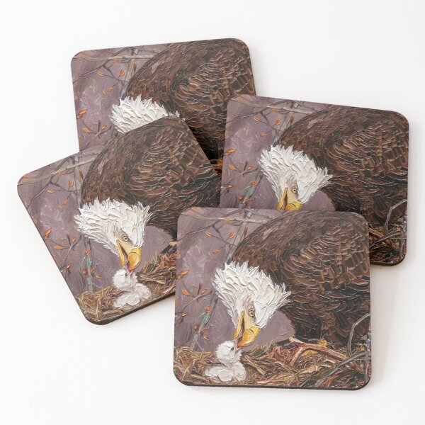 Item preview, Bald Eagle Mom Feeds Baby in Nest designed and sold by Grade A Gifts.