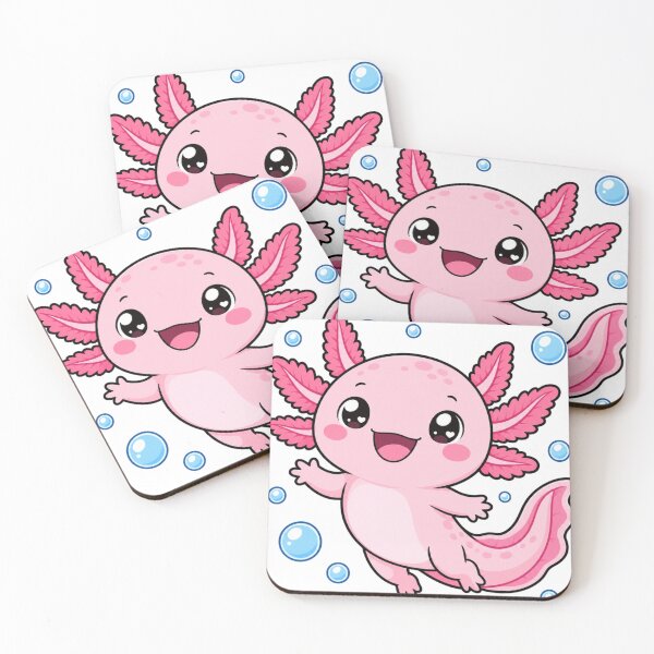 Item preview, Stay Axolotastic Cute Kawaii Axolotl with Bubbles designed and sold by BoosterShop.