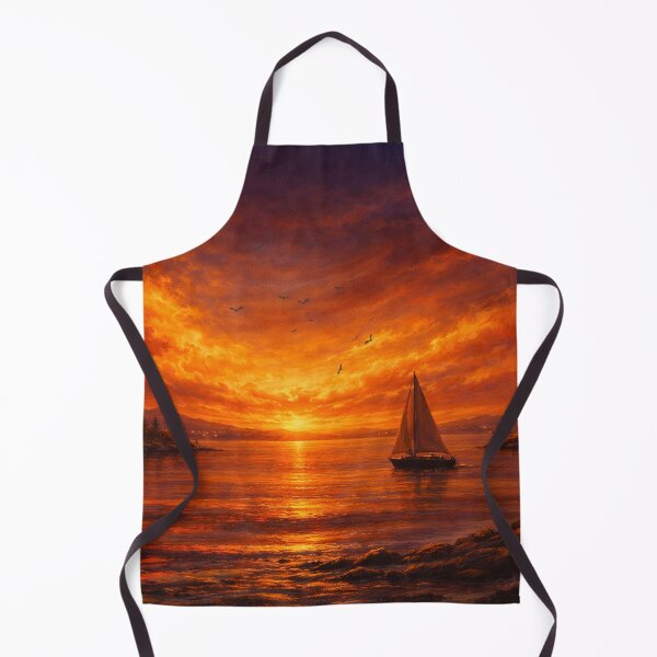 Item preview, Sunset Sailboat Art Print – Orange Purple Nautical Landscape designed and sold by Joey Santiago.